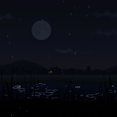 A quiet night over the firefly stream